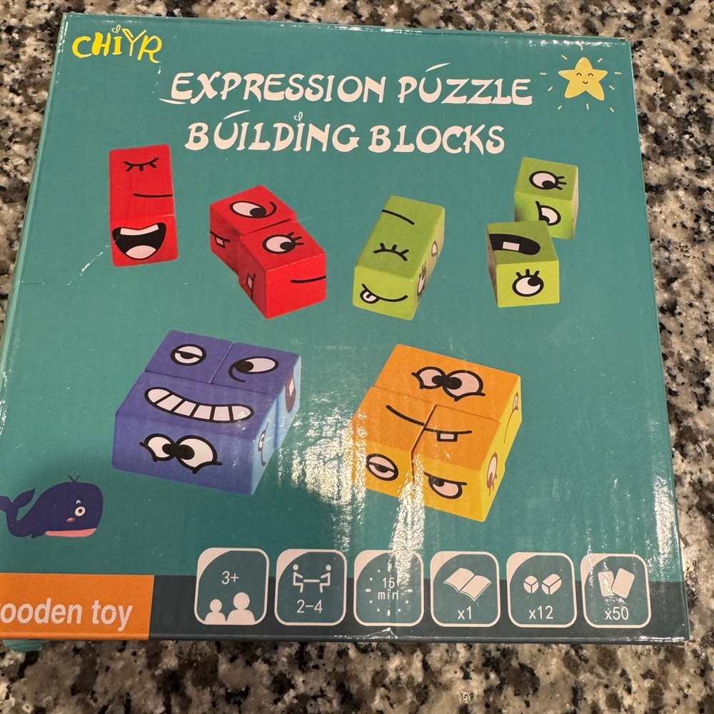 NEW NIB Expression Puzzle Building Blocks - Multicolor